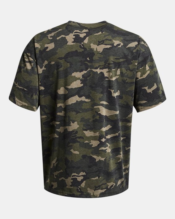Men's UA Heavyweight Printed Heather Short Sleeve in Green image number 1